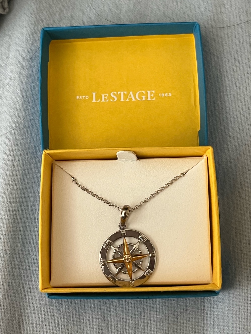 LeStage’s Sterling Silver/14K Compass Rose Pendant *BRAND NEW*
